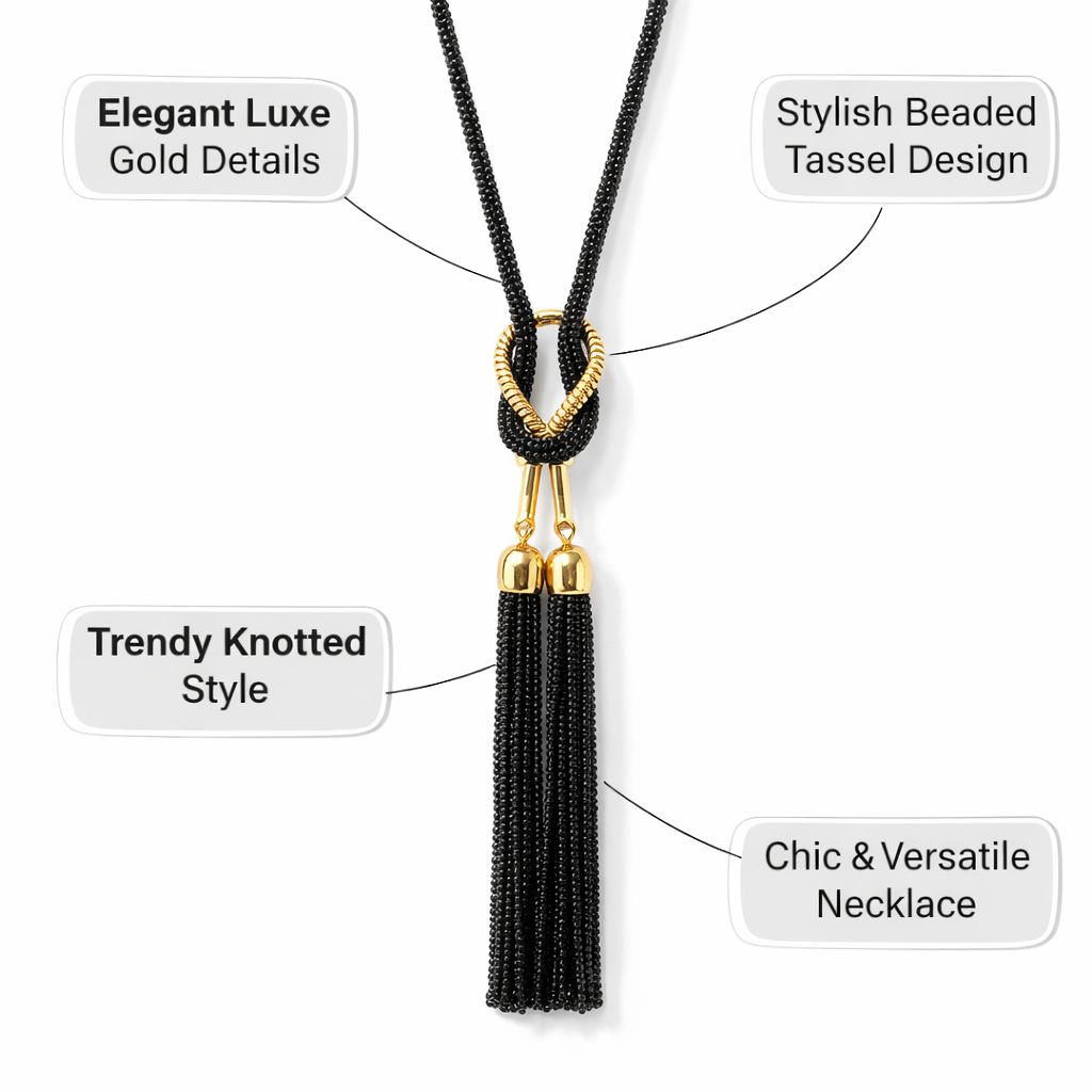 TasselCharm Long Pendant Necklace