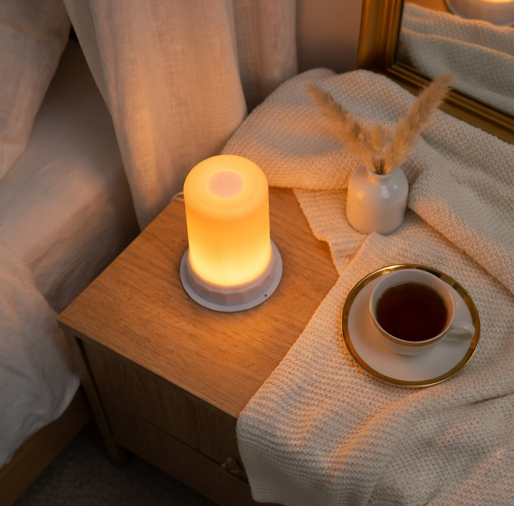 FlameGlow Warm LED Lamp