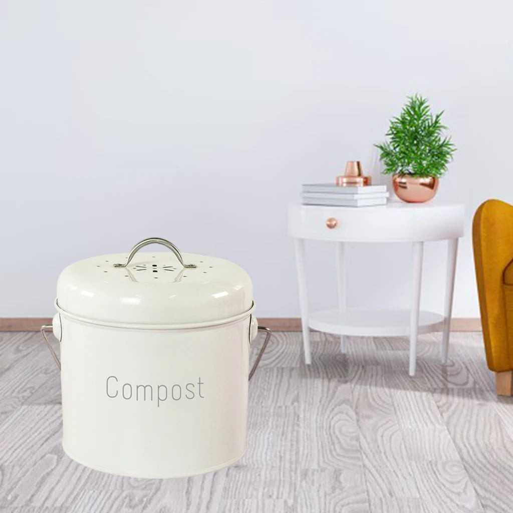 Compact Stainless Steel Compost Pail