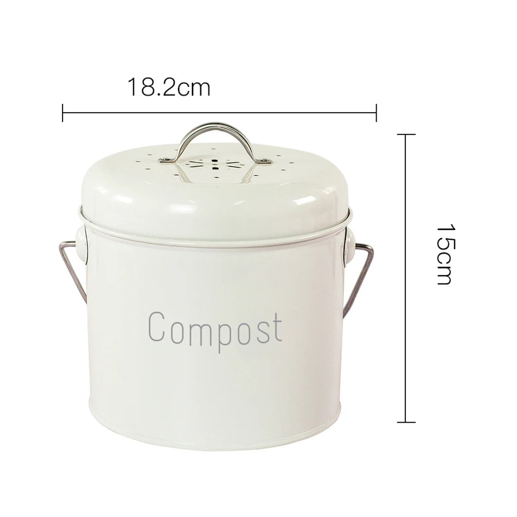 Compact Stainless Steel Compost Pail