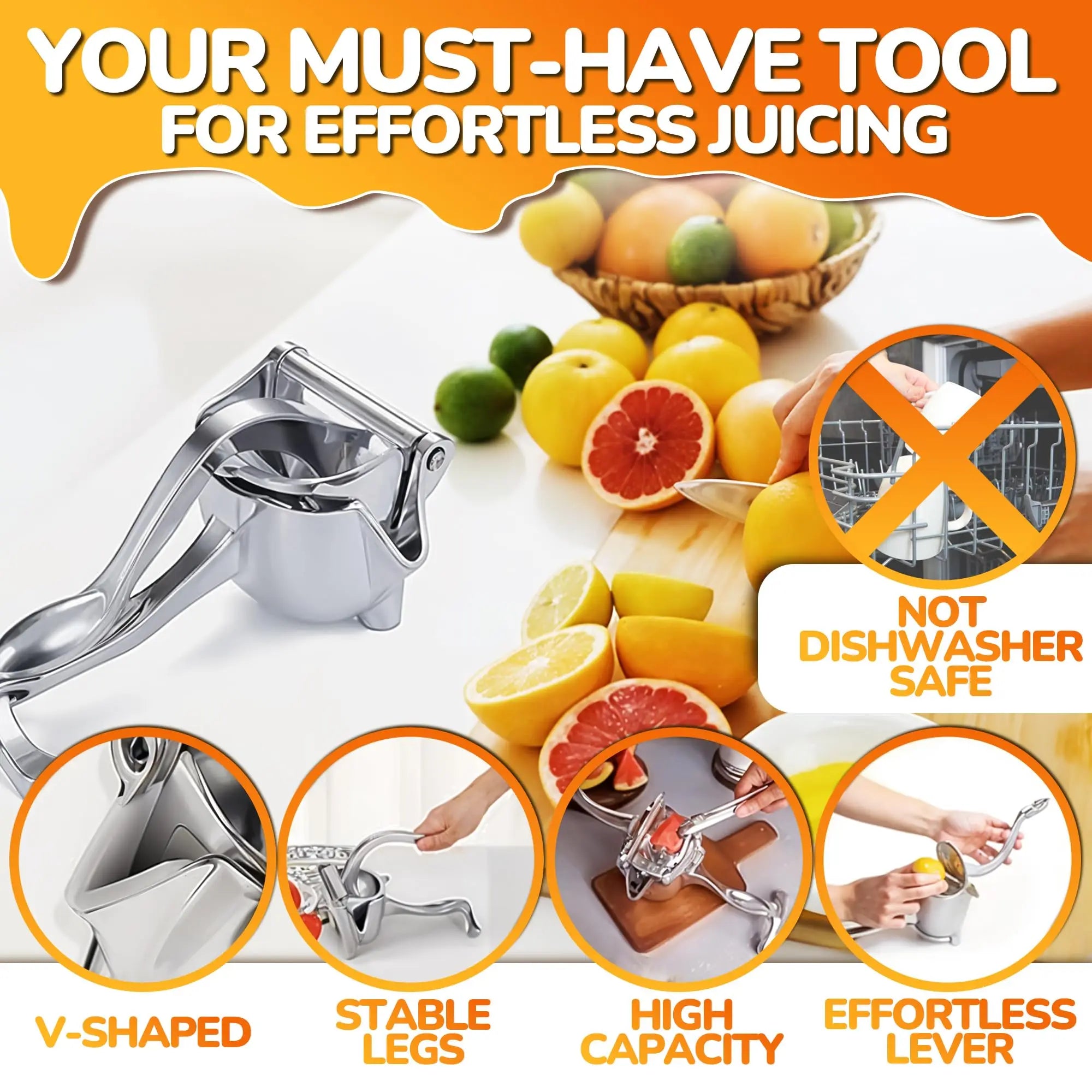 EliteSqueeze Heavy-Duty Manual Citrus Press
