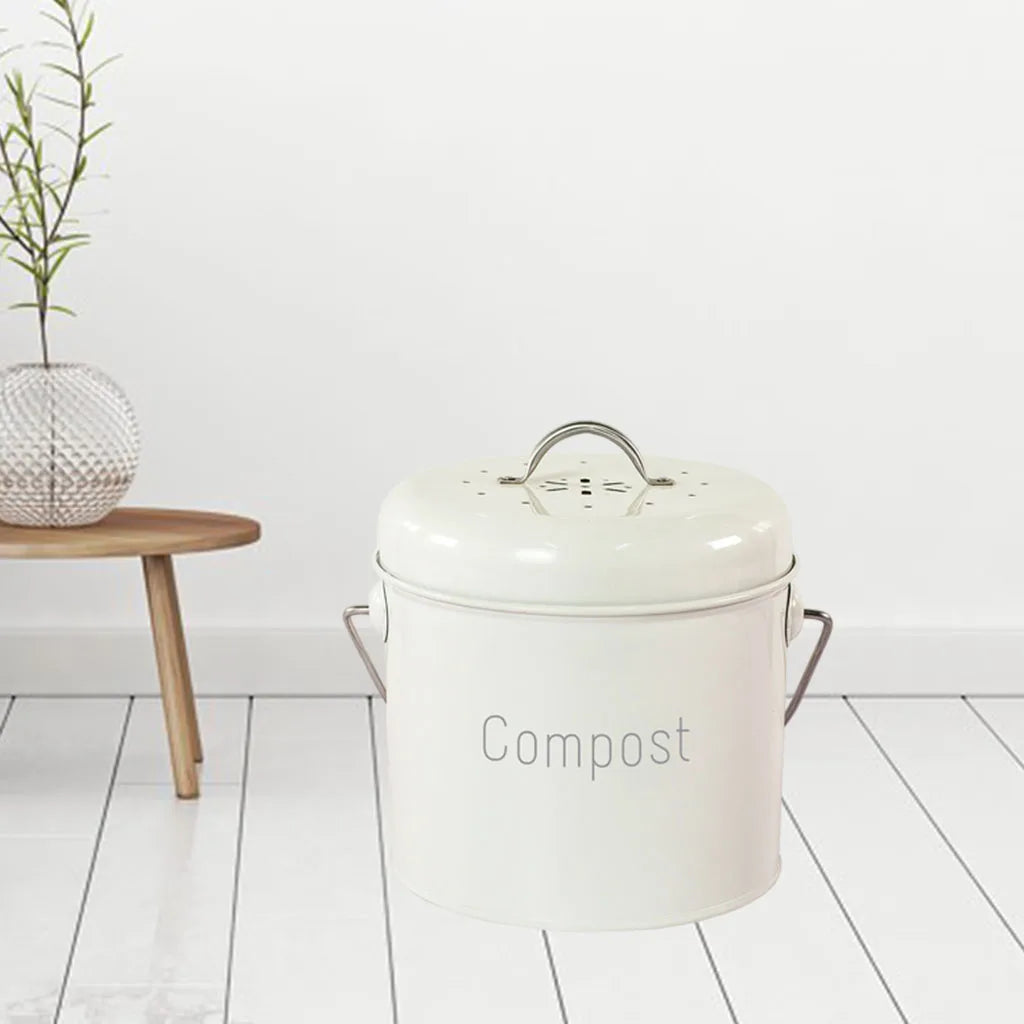Compact Stainless Steel Compost Pail – 3L