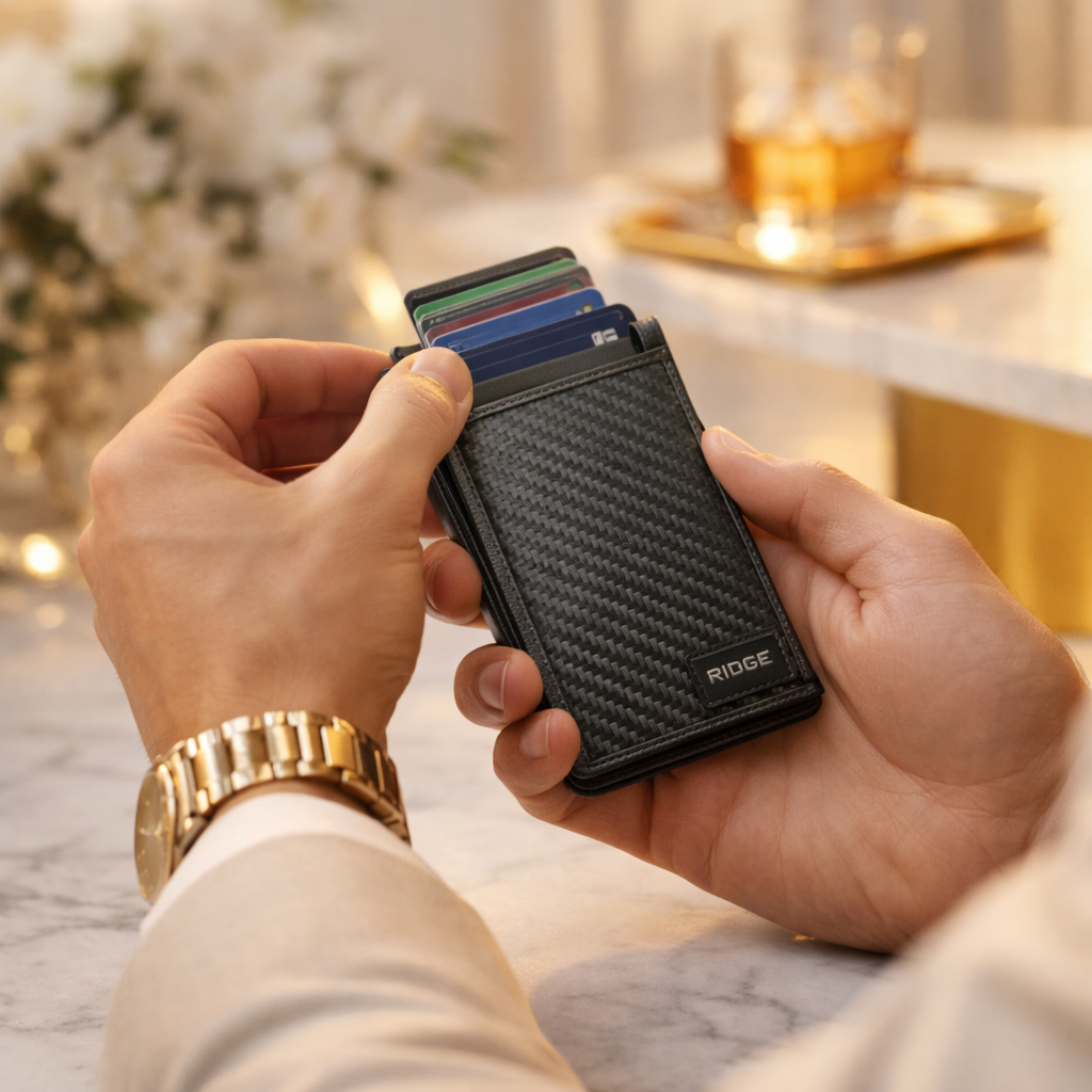 Carbon Fiber Pop-Up Card Wallet