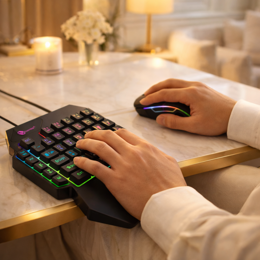 35-Key One-Handed Mini Gaming Keyboard