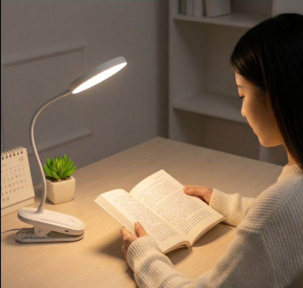 USB Rechargeable Folding Clamp LED Desk Lamp
