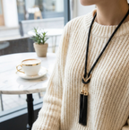 TasselCharm Long Pendant Necklace
