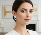 Andara Zircon Flower Hoops