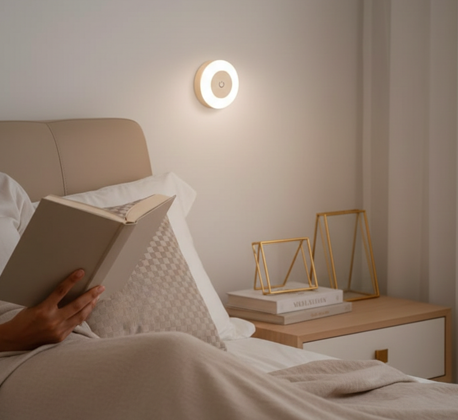 Round Night Light with a Dimmable Touch Switch