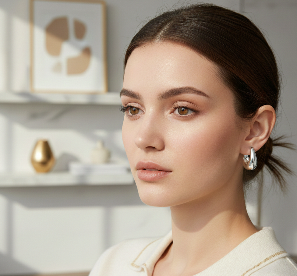 Luna Sterling Silver Hoops