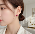Nova Chic Red Oval Earrings