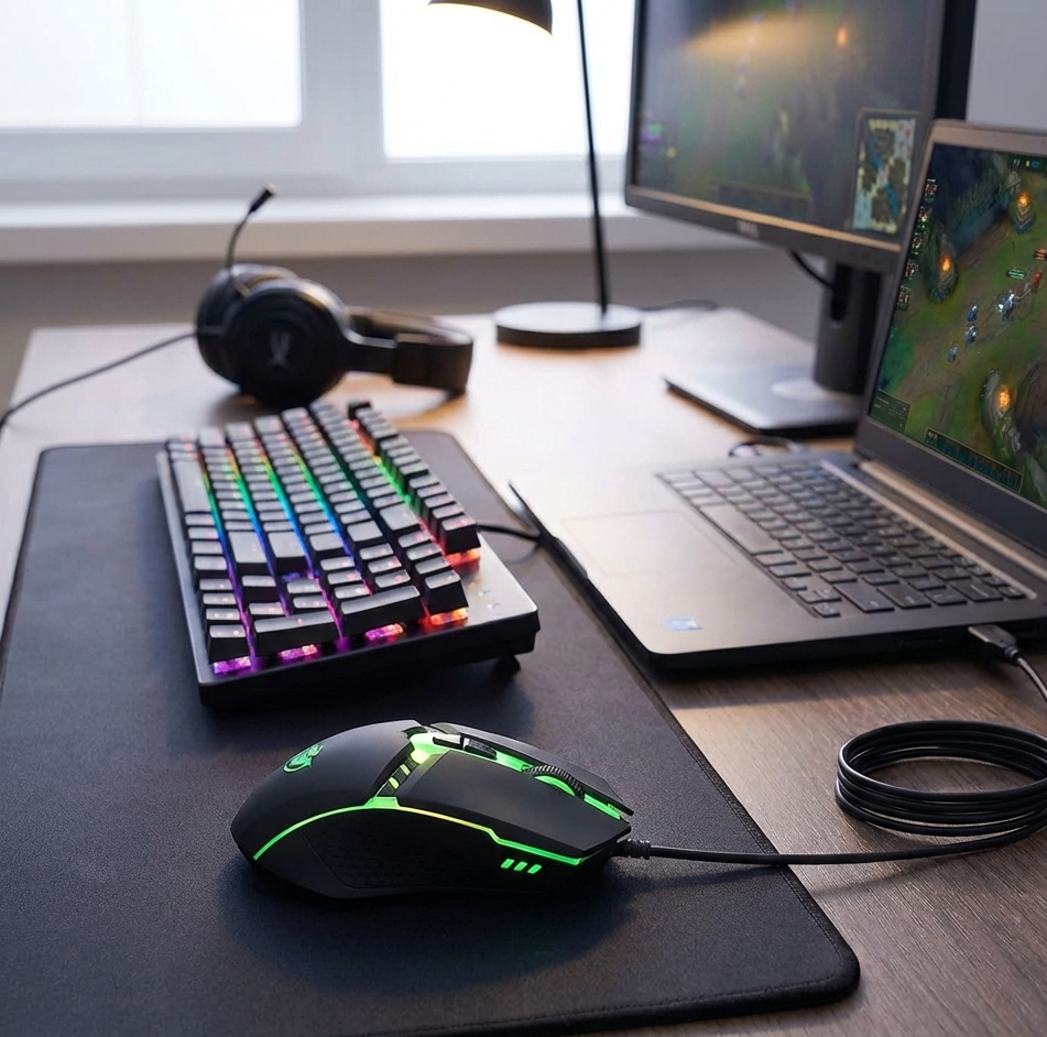 RGB Wired Silent Click Gaming Mouse
