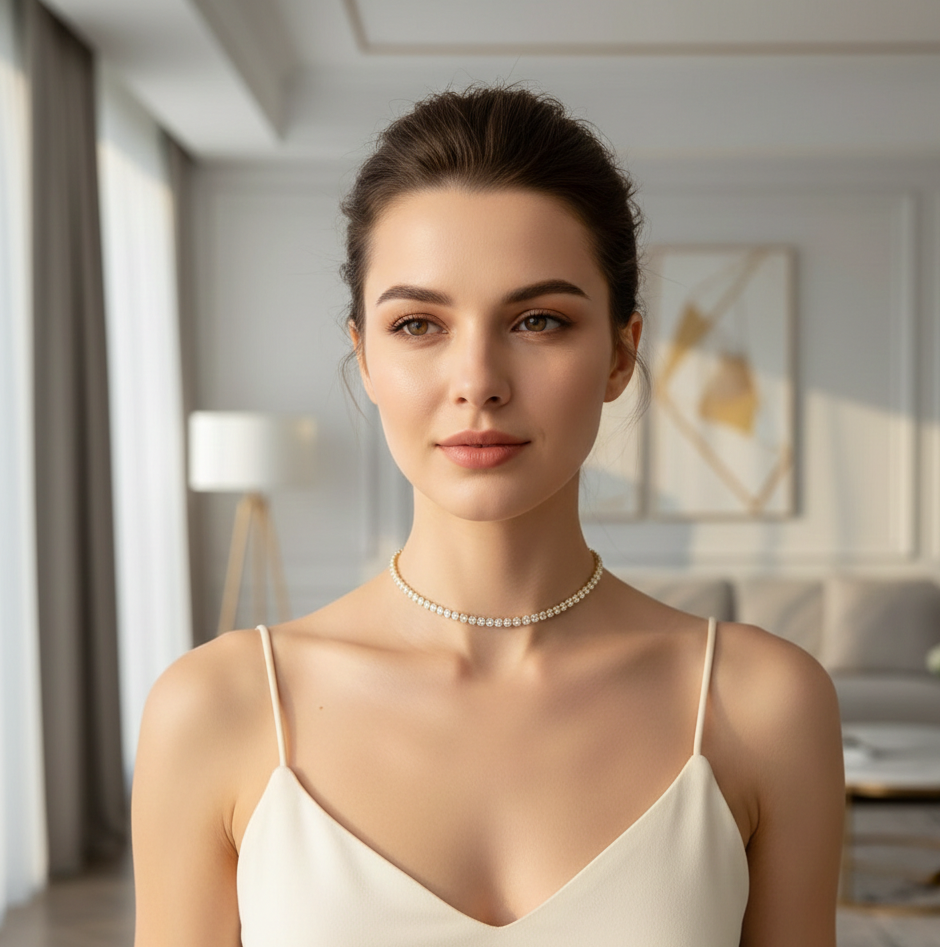 LuxeGlow Iced Tennis Chain