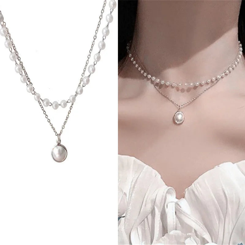 GoldenLume Korean Pearl Necklace