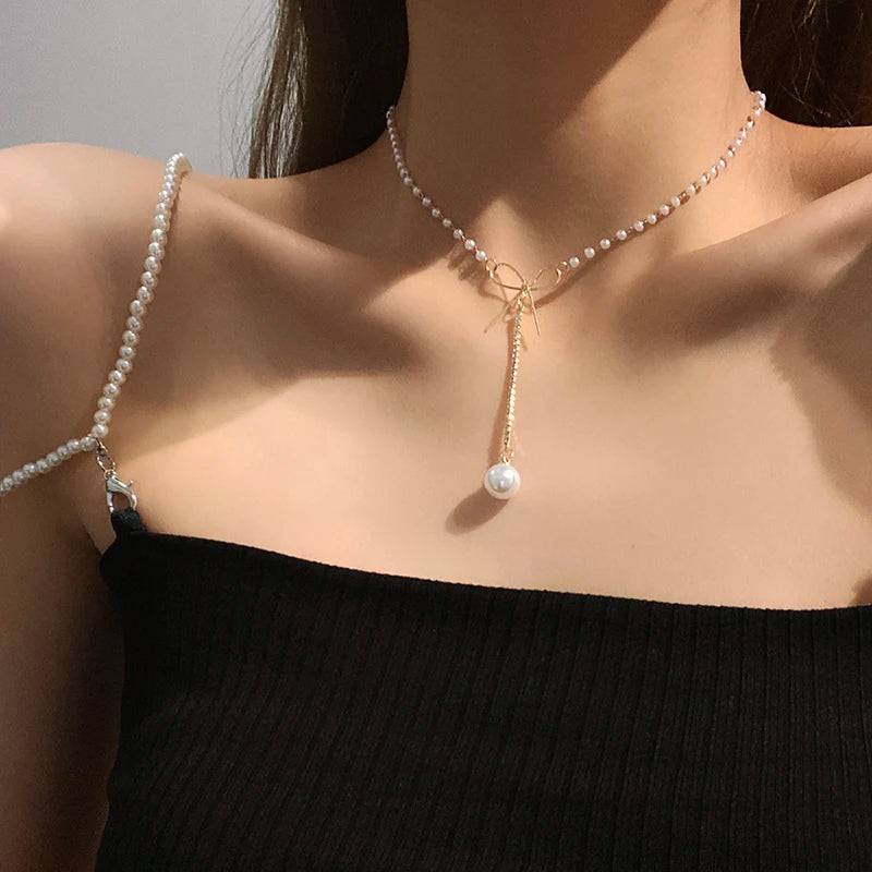 GoldenLume Korean Pearl Necklace