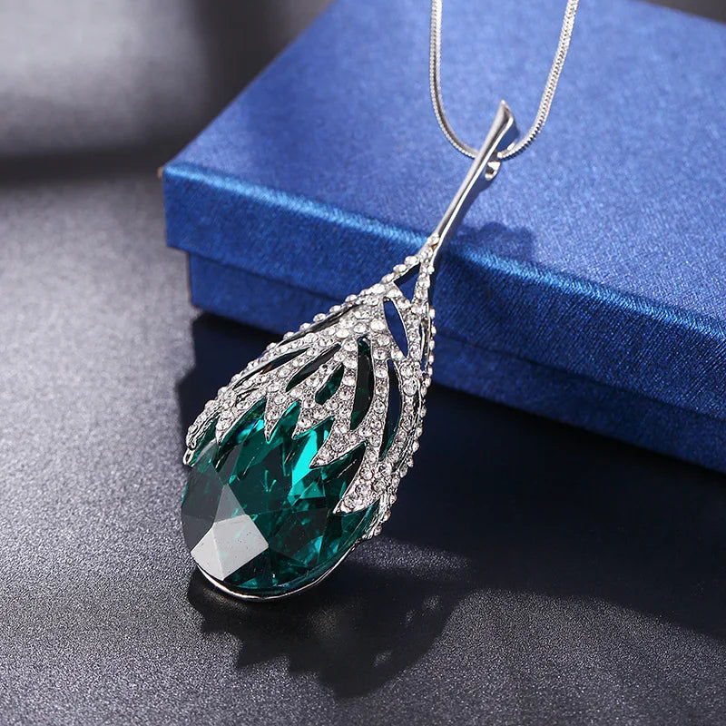 SilverHaze Long Crystal Necklace