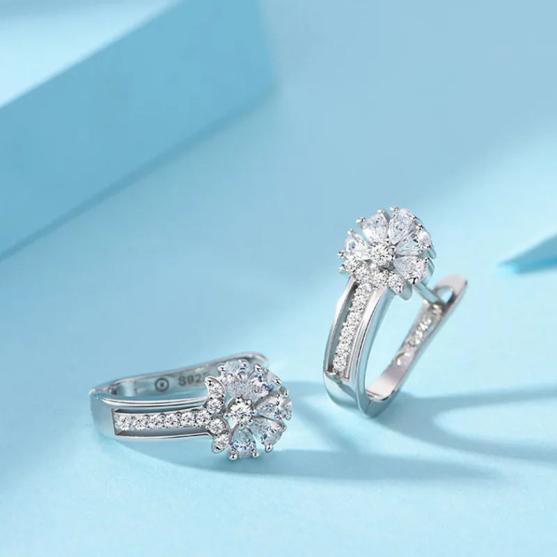 Andara Zircon Flower Hoops