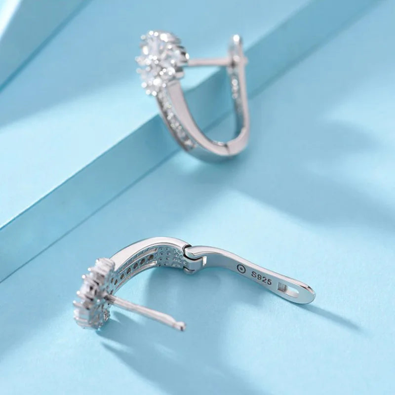 Andara Zircon Flower Hoops