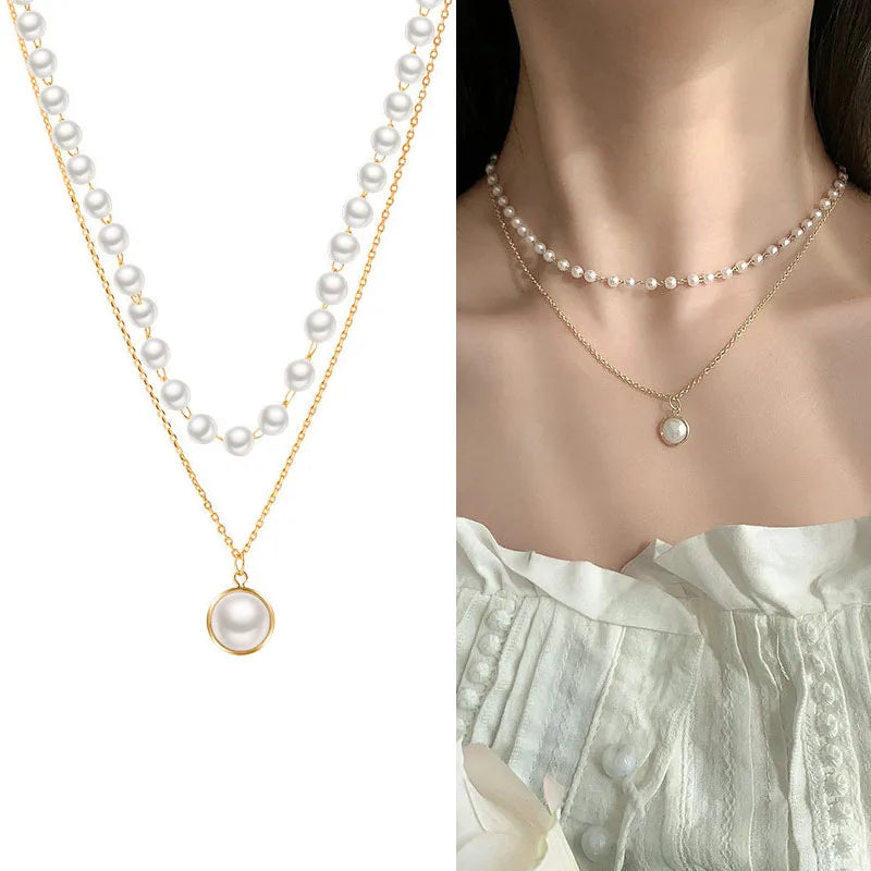 GoldenLume Korean Pearl Necklace