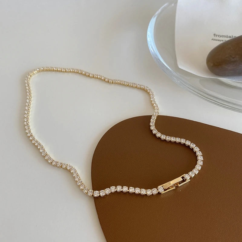 LuxeGlow Iced Tennis Chain