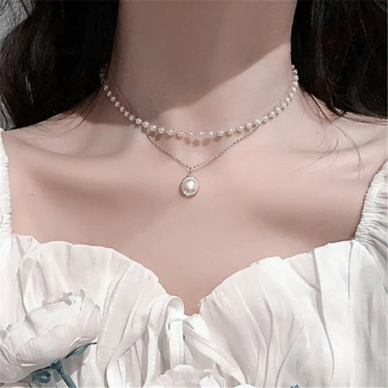 GoldenLume Korean Pearl Necklace