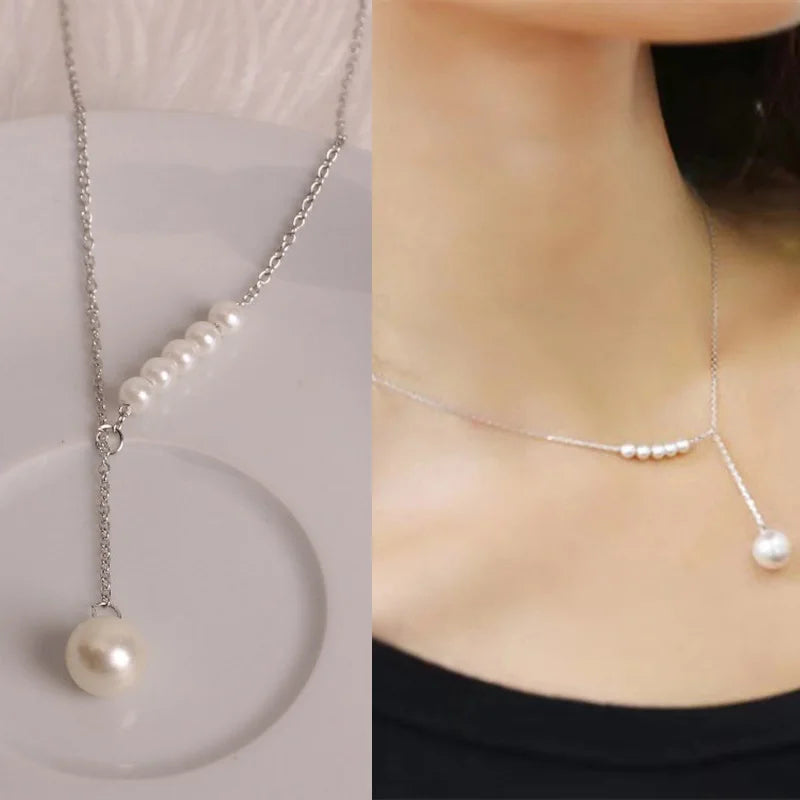 GoldenLume Korean Pearl Necklace
