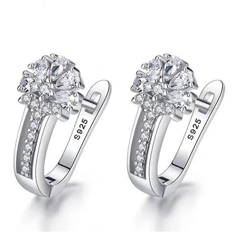 Andara Zircon Flower Hoops