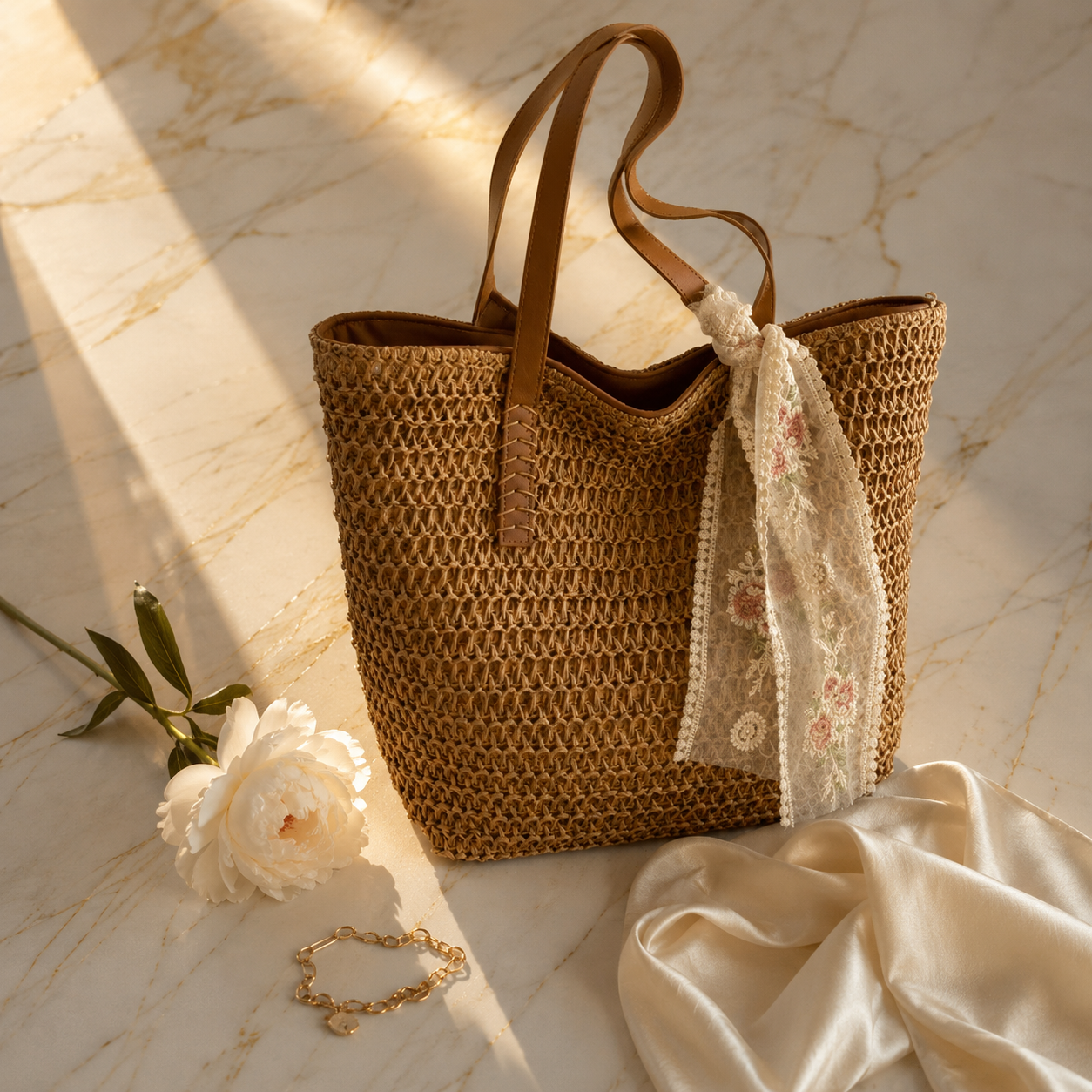 LuxCarry Woven Tote Bag