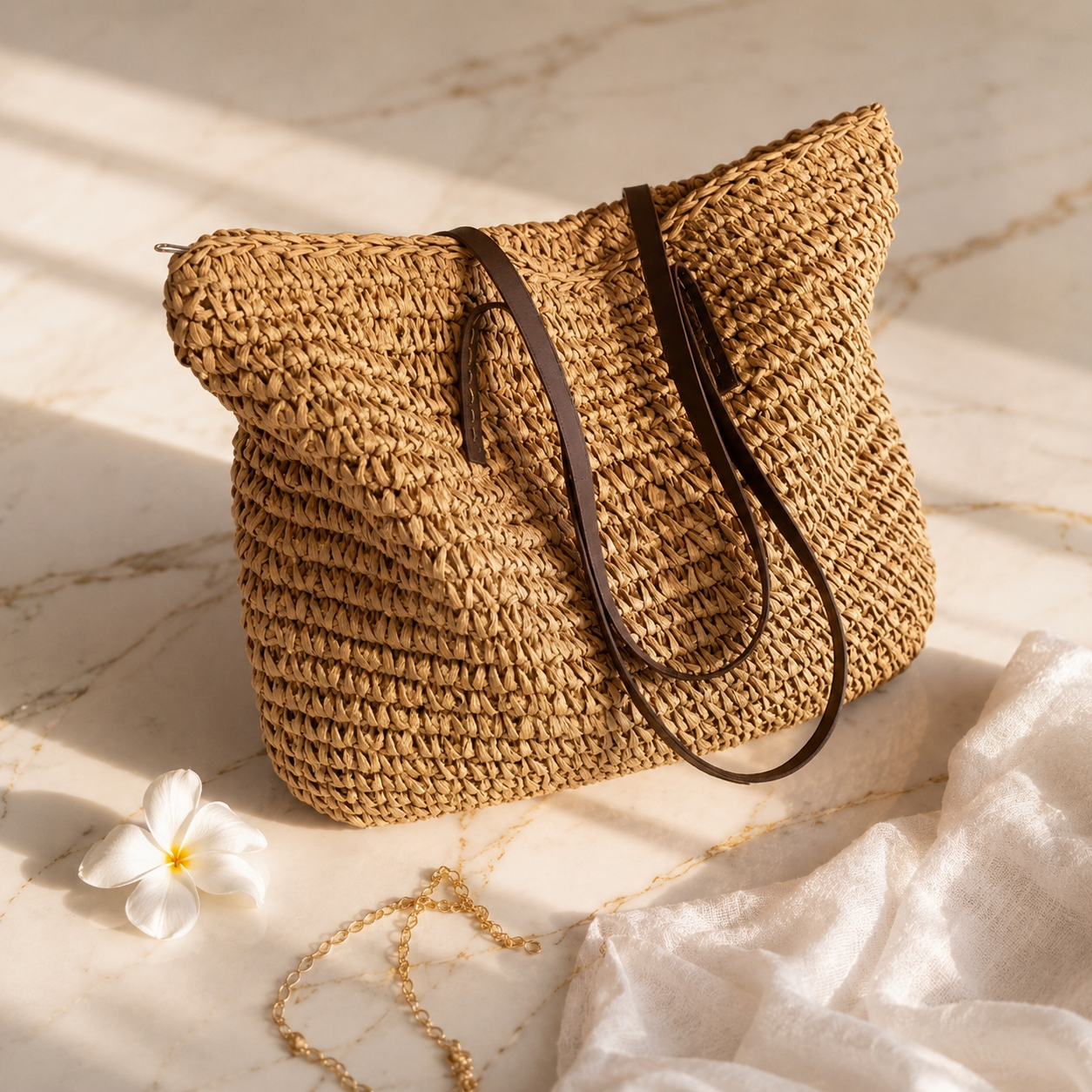 LuxTote Woven Shoulder Bag