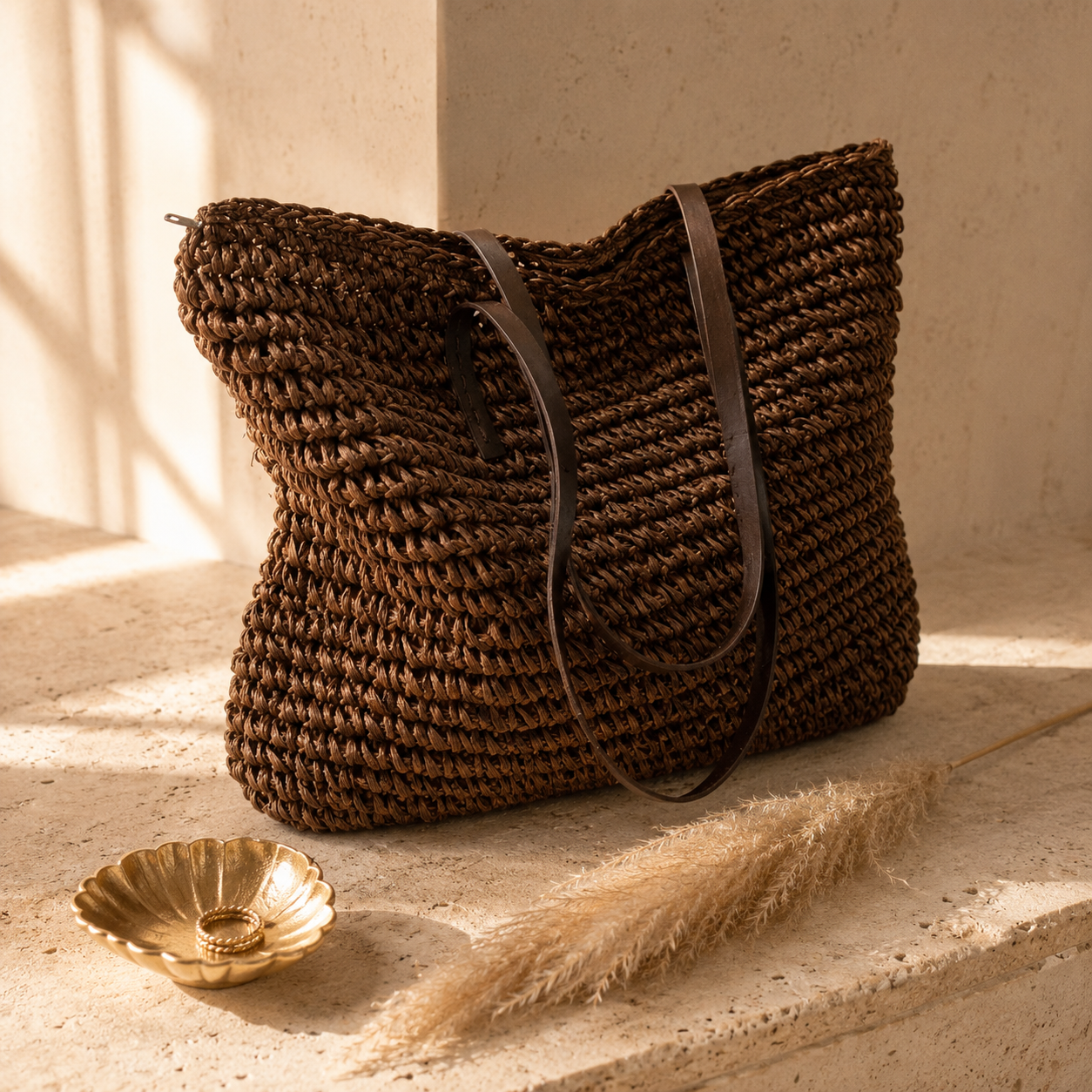LuxTote Woven Shoulder Bag