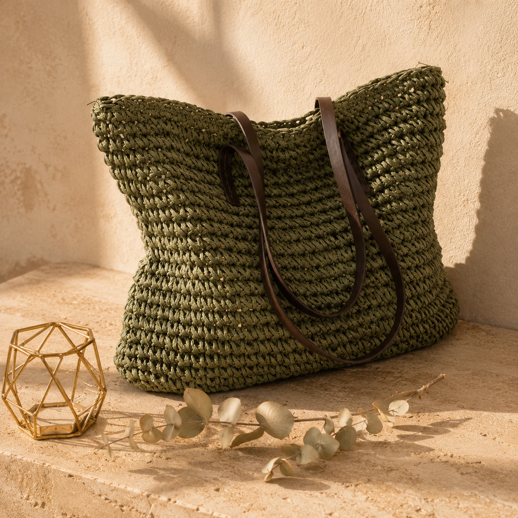 LuxTote Woven Shoulder Bag
