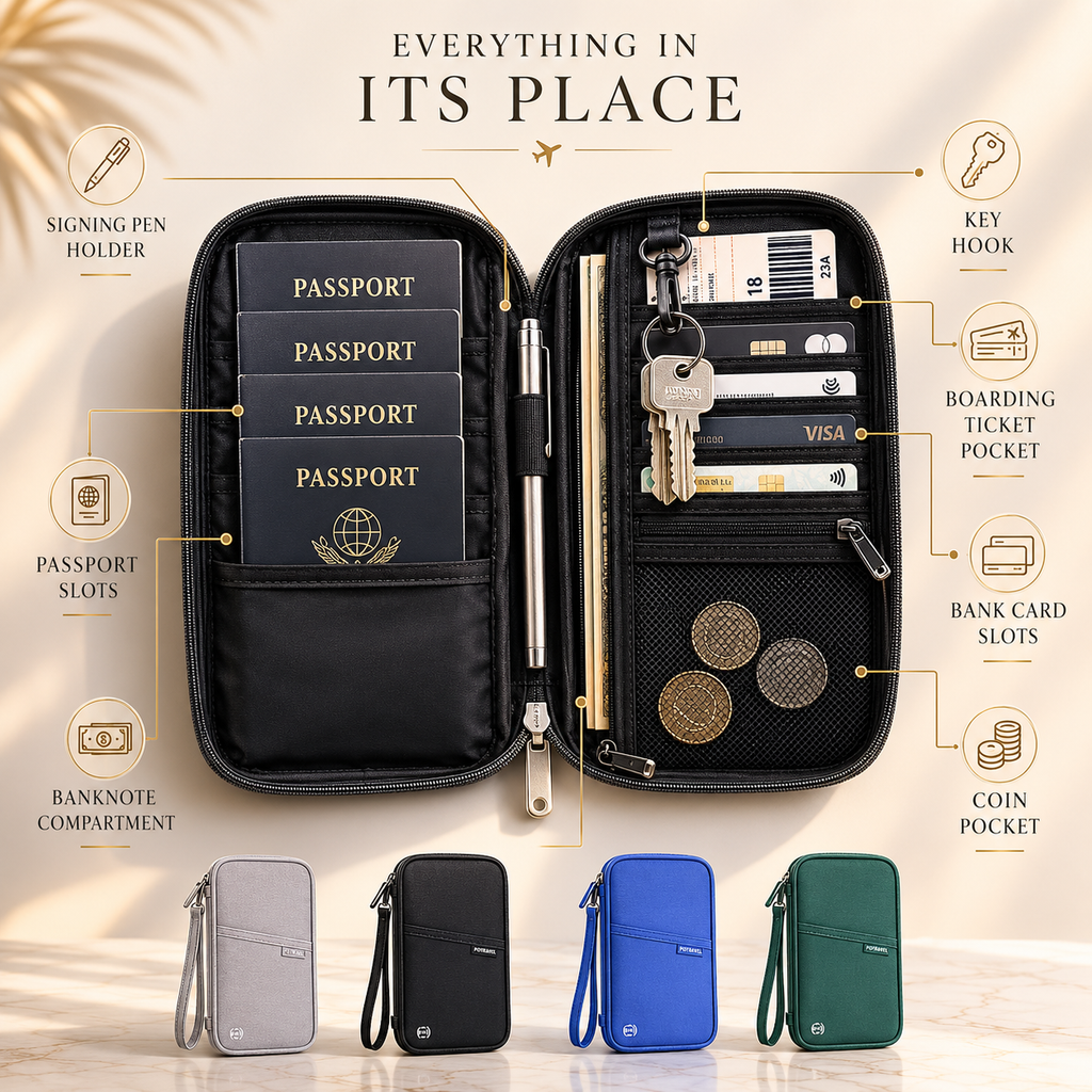 LuxVault Family Travel Wallet