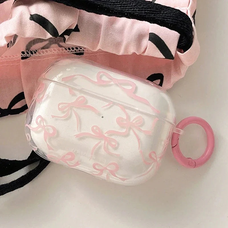 Cute Bow AirPods Case with Keyring