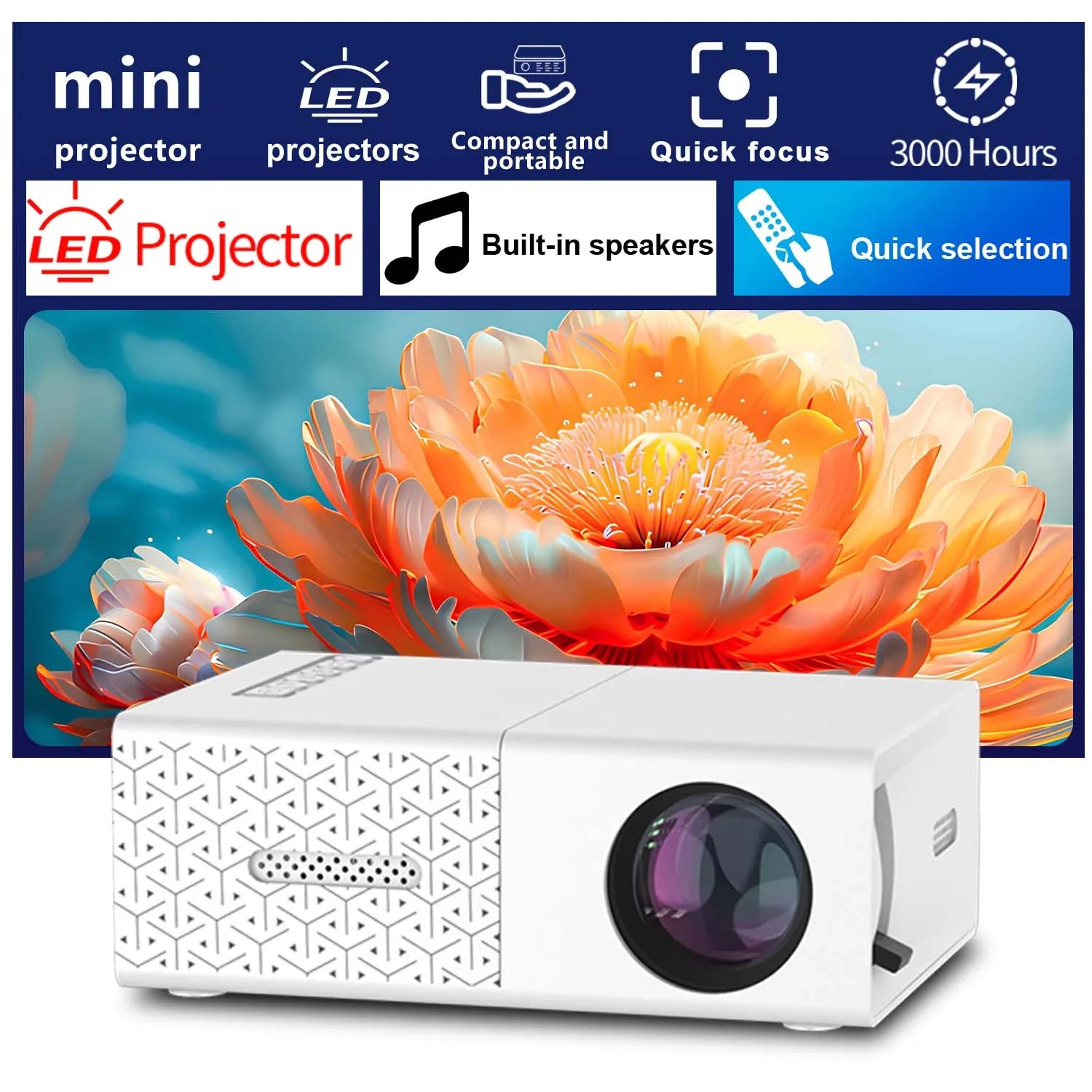 Ultra-Portable Mini Projector HD
