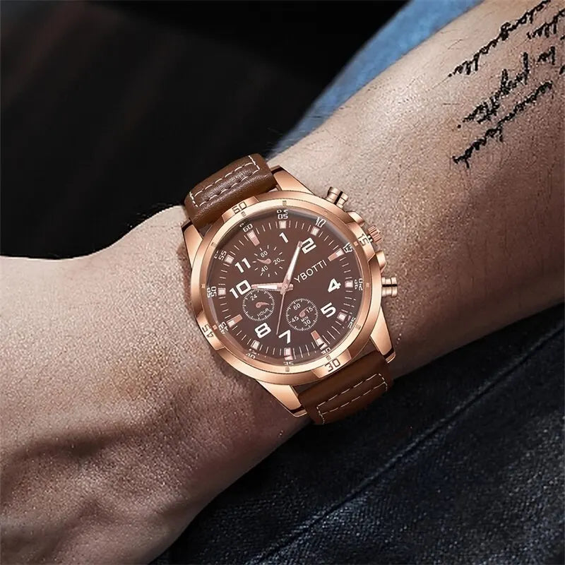 GrandDial Leather Business Watch