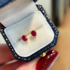 Nova Chic Red Oval Earrings