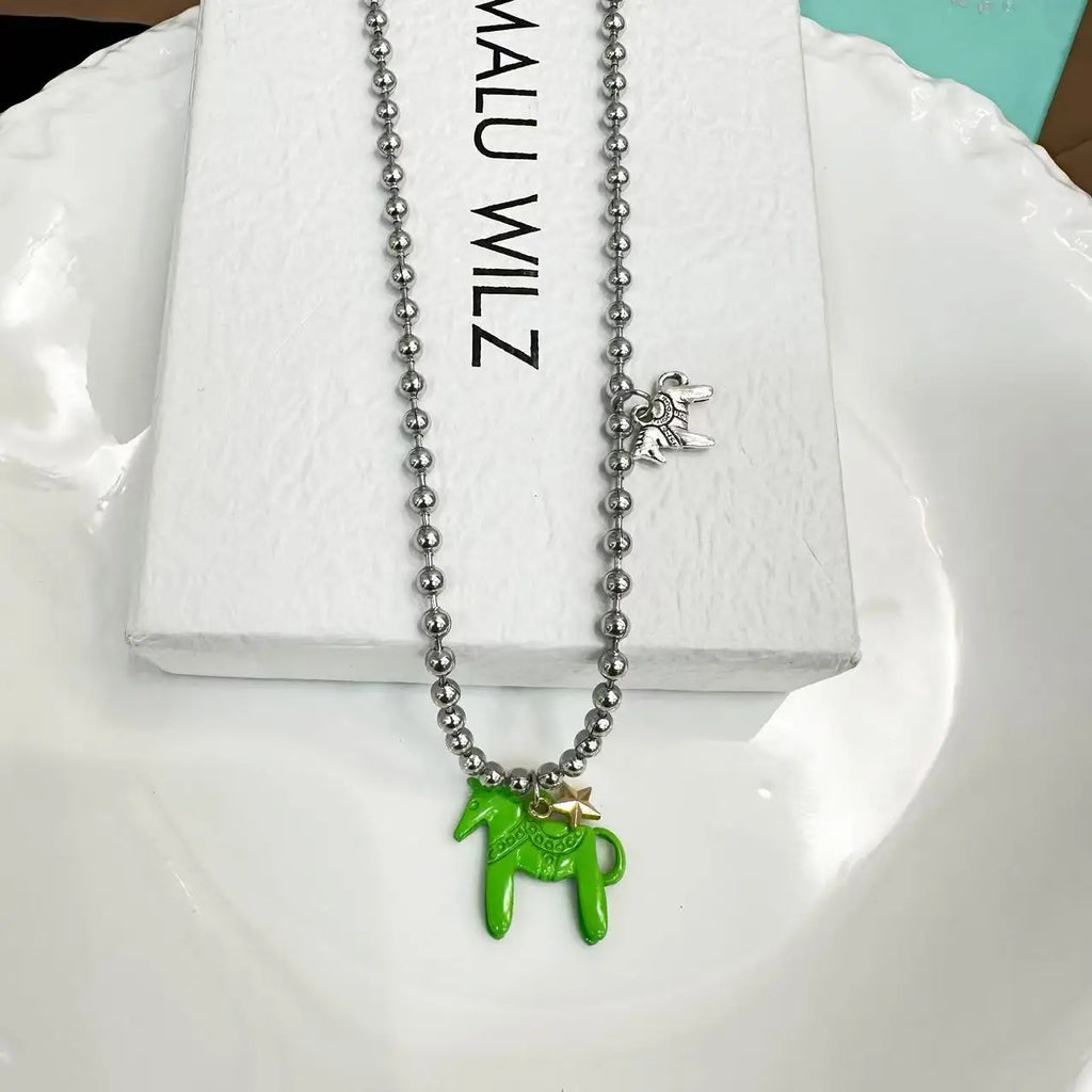 Enchanted Colt Enamel Choker Necklace
