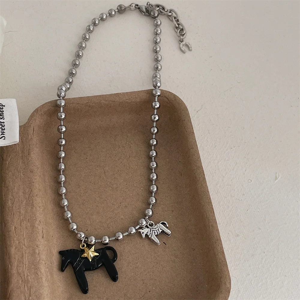 Enchanted Colt Enamel Choker Necklace