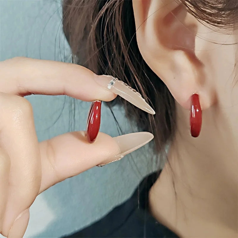 Luna Red Circle Ear Buckles