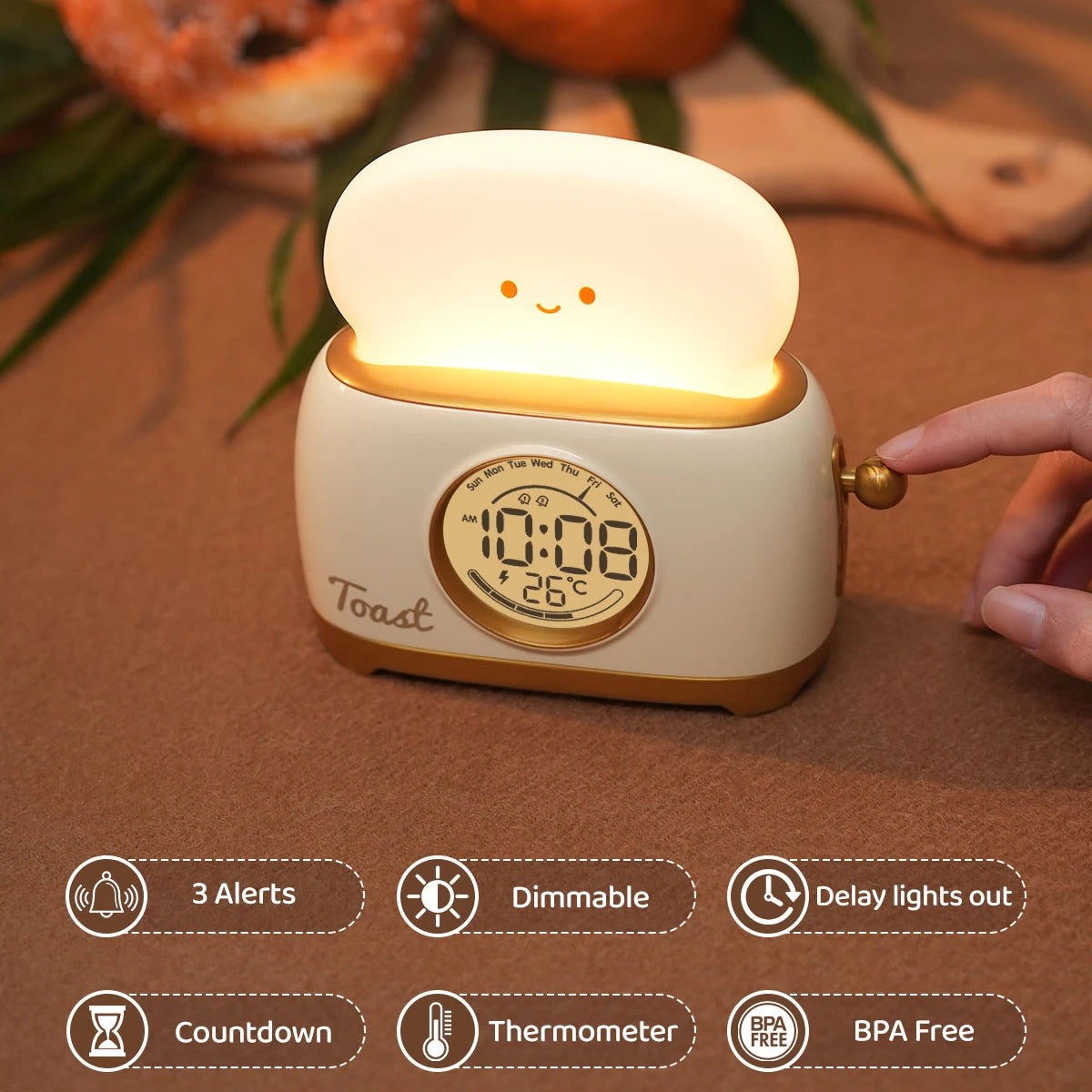 GlowClock Bedside Night Lamp