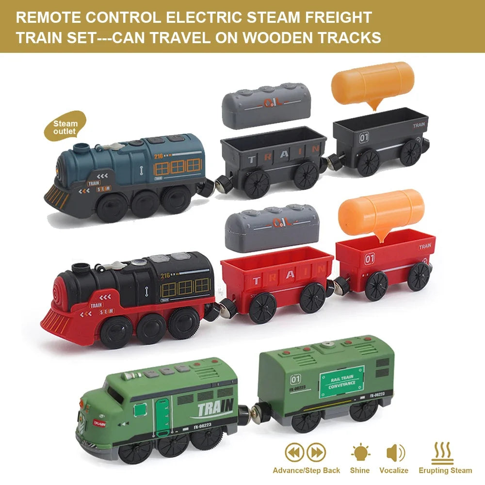 Remote Control Electric Train for Wooden Tracks