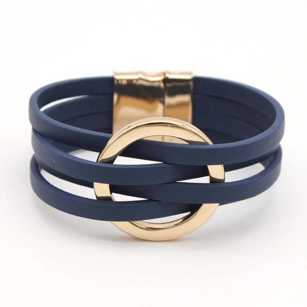 LuxeWrap Leather Bracelet