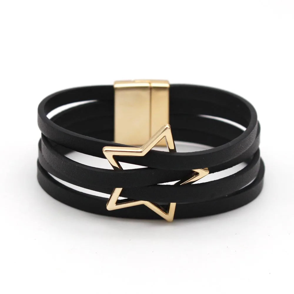 LuxeWrap Leather Bracelet