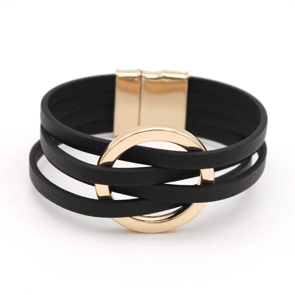 LuxeWrap Leather Bracelet