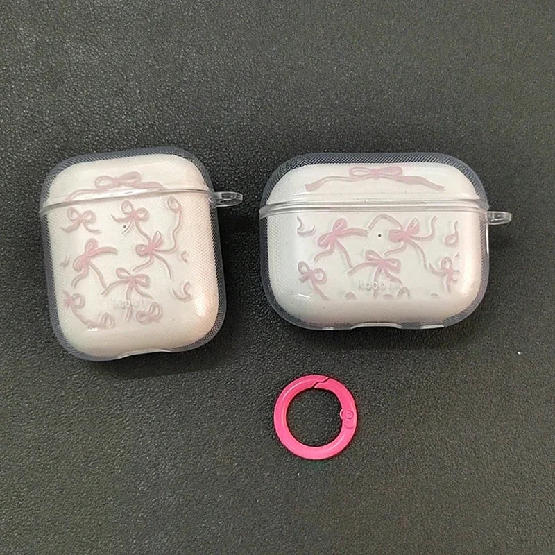Cute Bow AirPods Case with Keyring