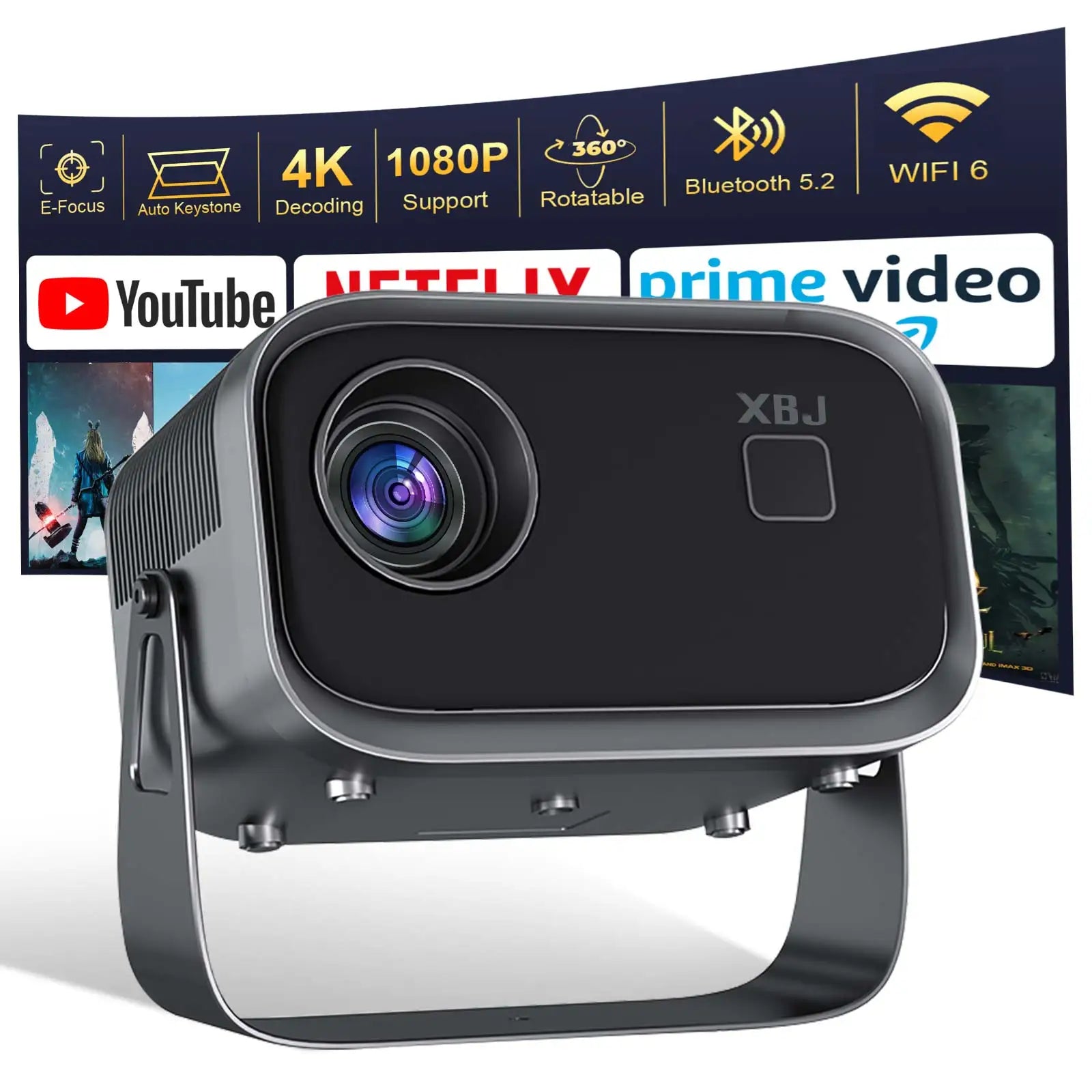 XBJ Compact 4K Home & Outdoor Projector