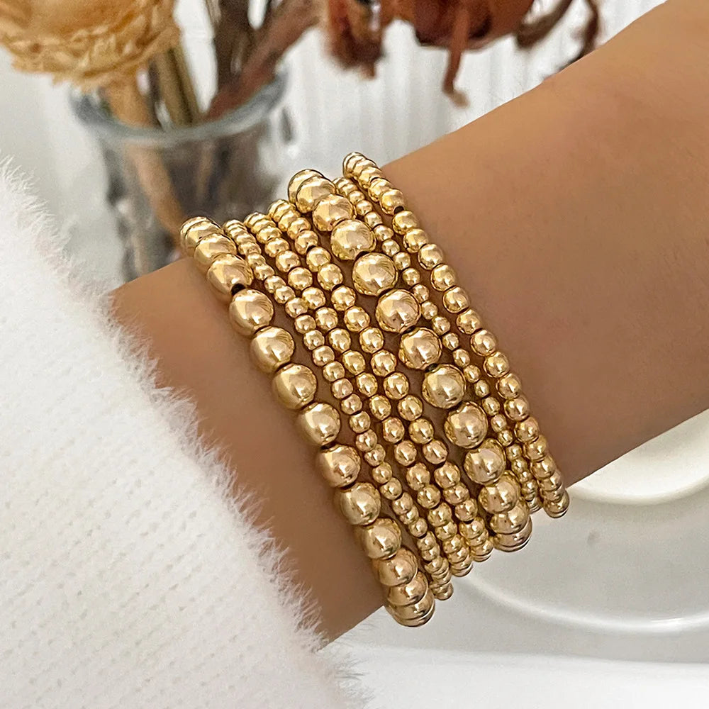 GoldenGlow Bead Bracelet