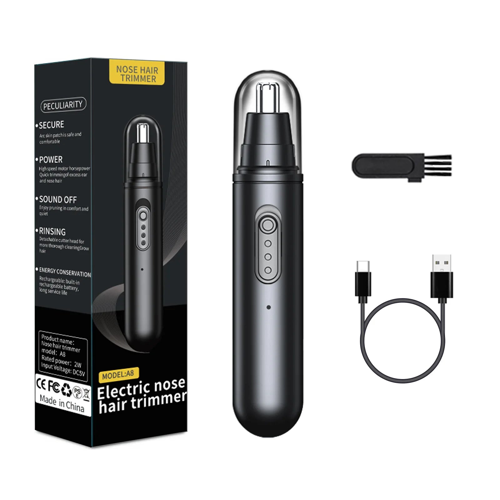 USB Rechargeable Nose & Ear Hair Trimmer