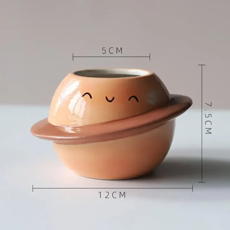 PlanetGlow Ceramic Succulent Pot