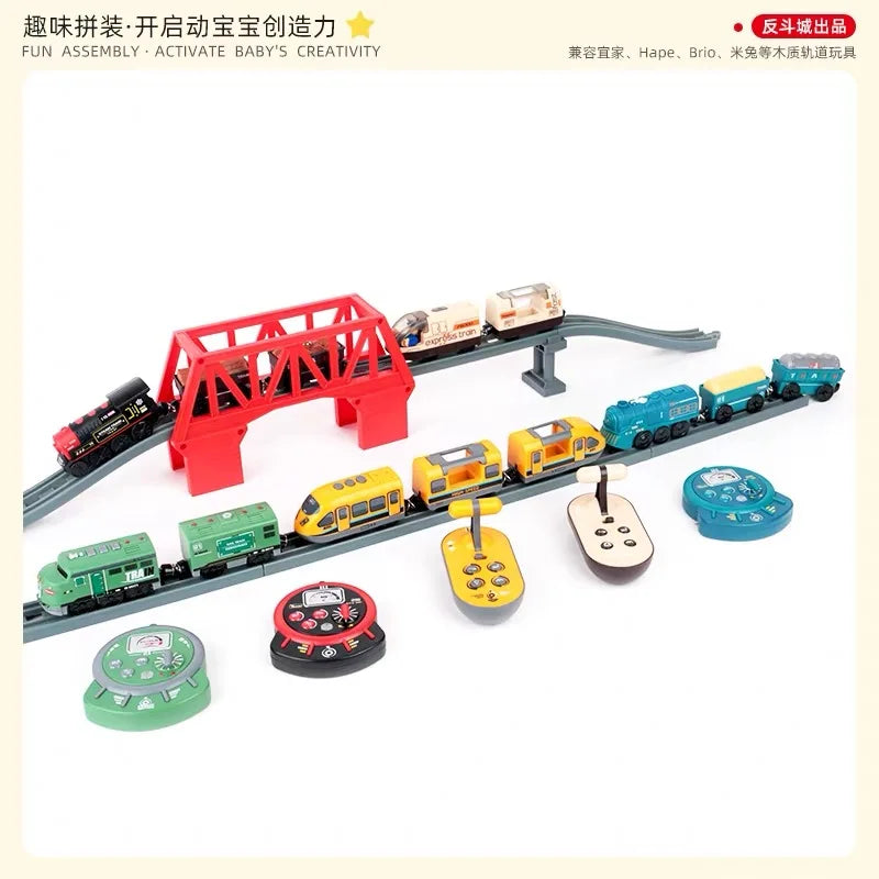 Remote Control Electric Train for Wooden Tracks
