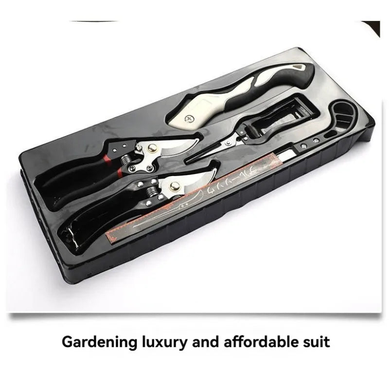 Gardening Five-Piece Tool Set – Pruning Scissors, Folding Saw & Toolbox for Flower Planting